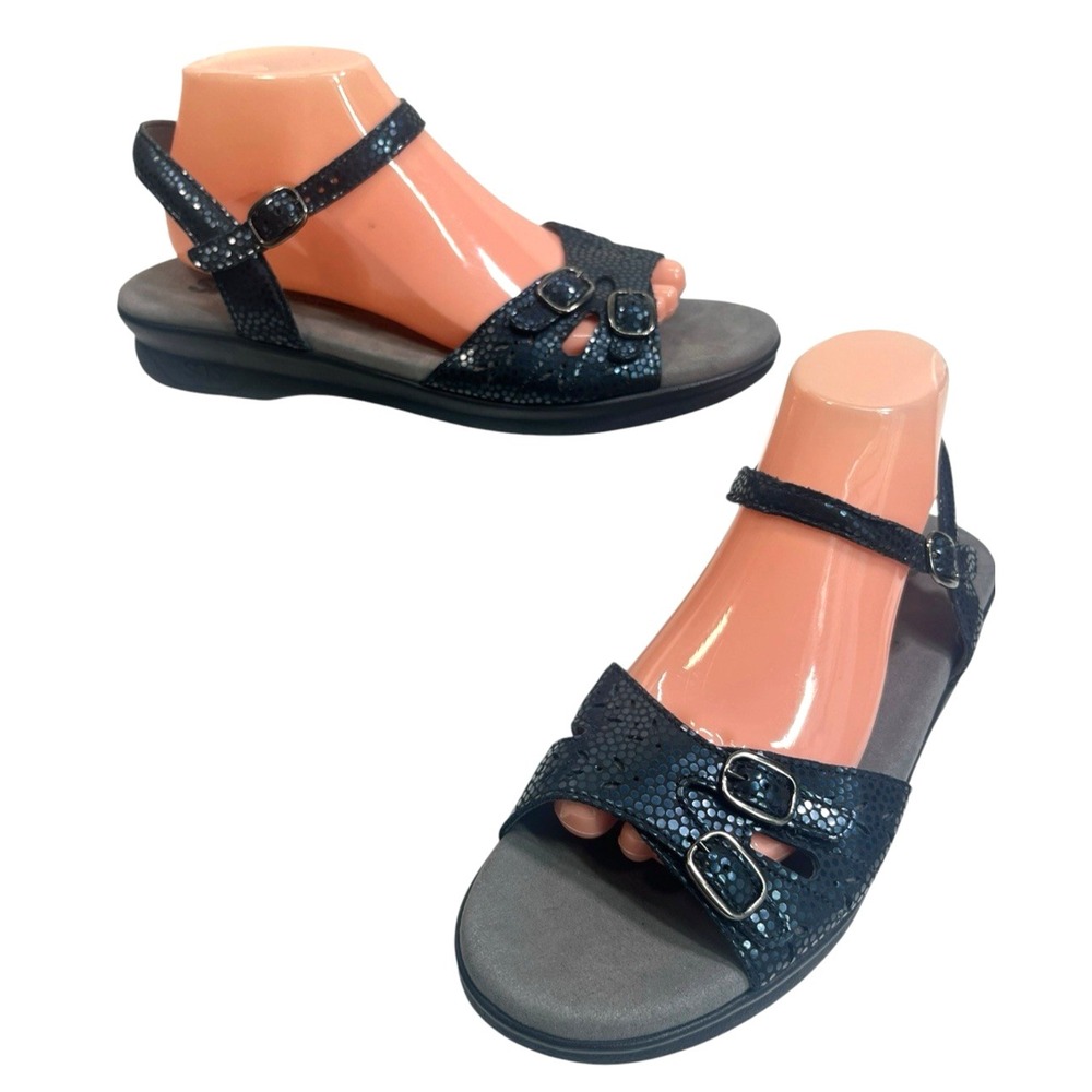 Sas Duo Women's Navy Perla Adjustable Sandals Ankle Strap Women's Size 11 N NWOB